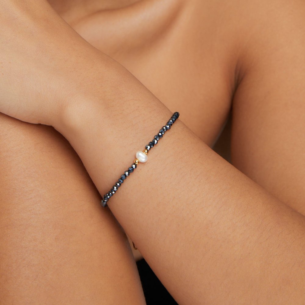 Midnight Pearl Beaded Bracelet for Elegance