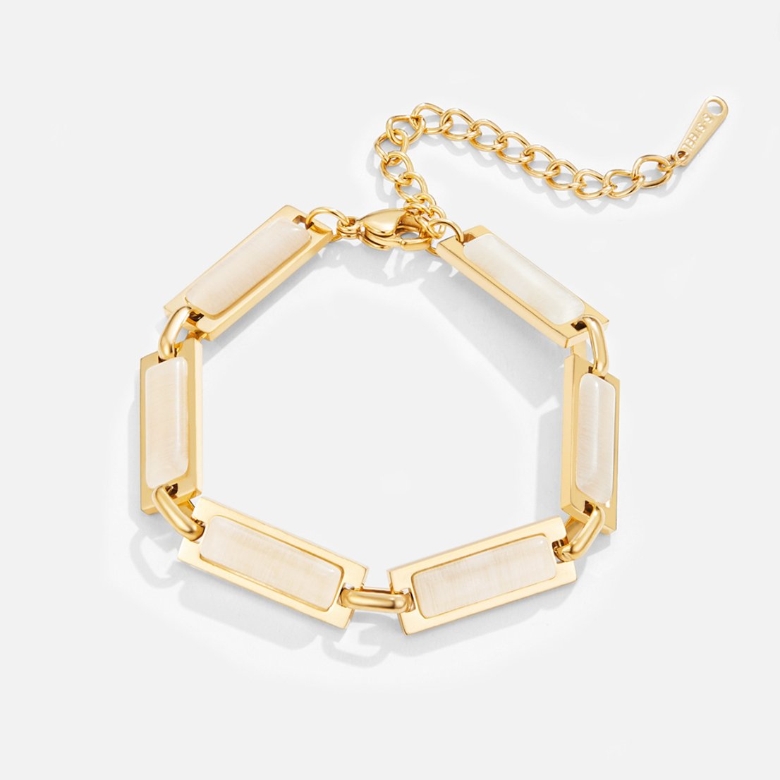 Gold Opal Baguette Gemstone Bracelet