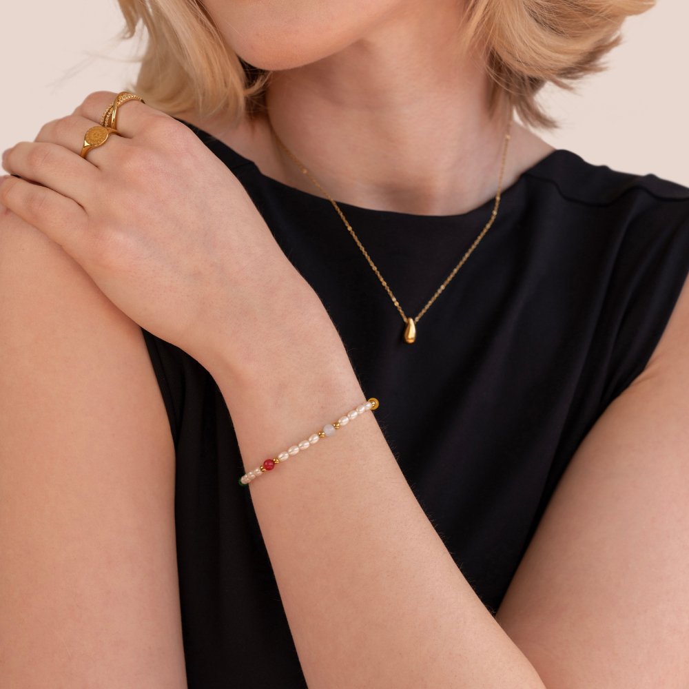 Pearl and Bead Stretch Bracelet