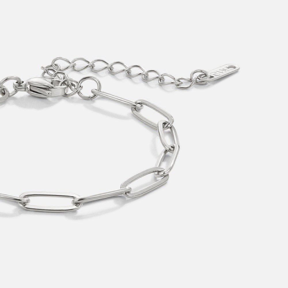 Silver Paperclip Chain Bracelet for Women