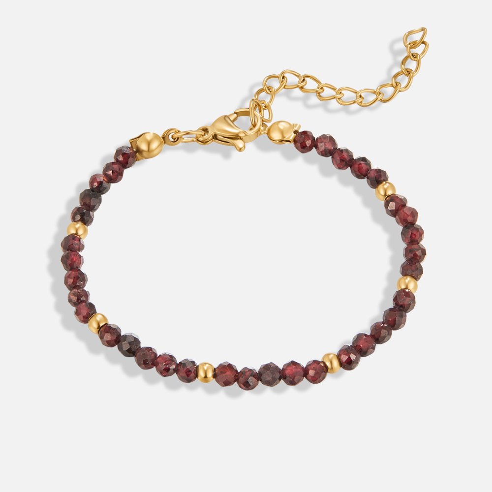 Red Garnet Gemstone Bead Bracelet