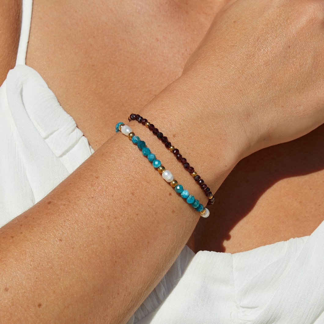 Red Garnet Gemstone Bead Bracelet