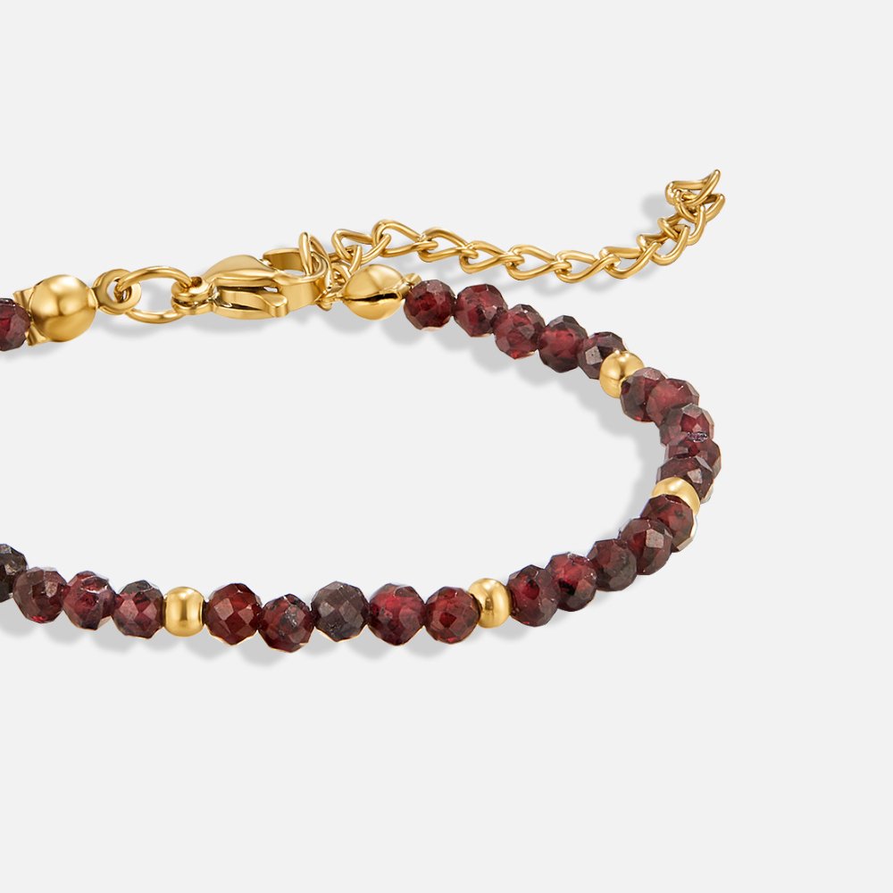 Red Garnet Gemstone Bead Bracelet