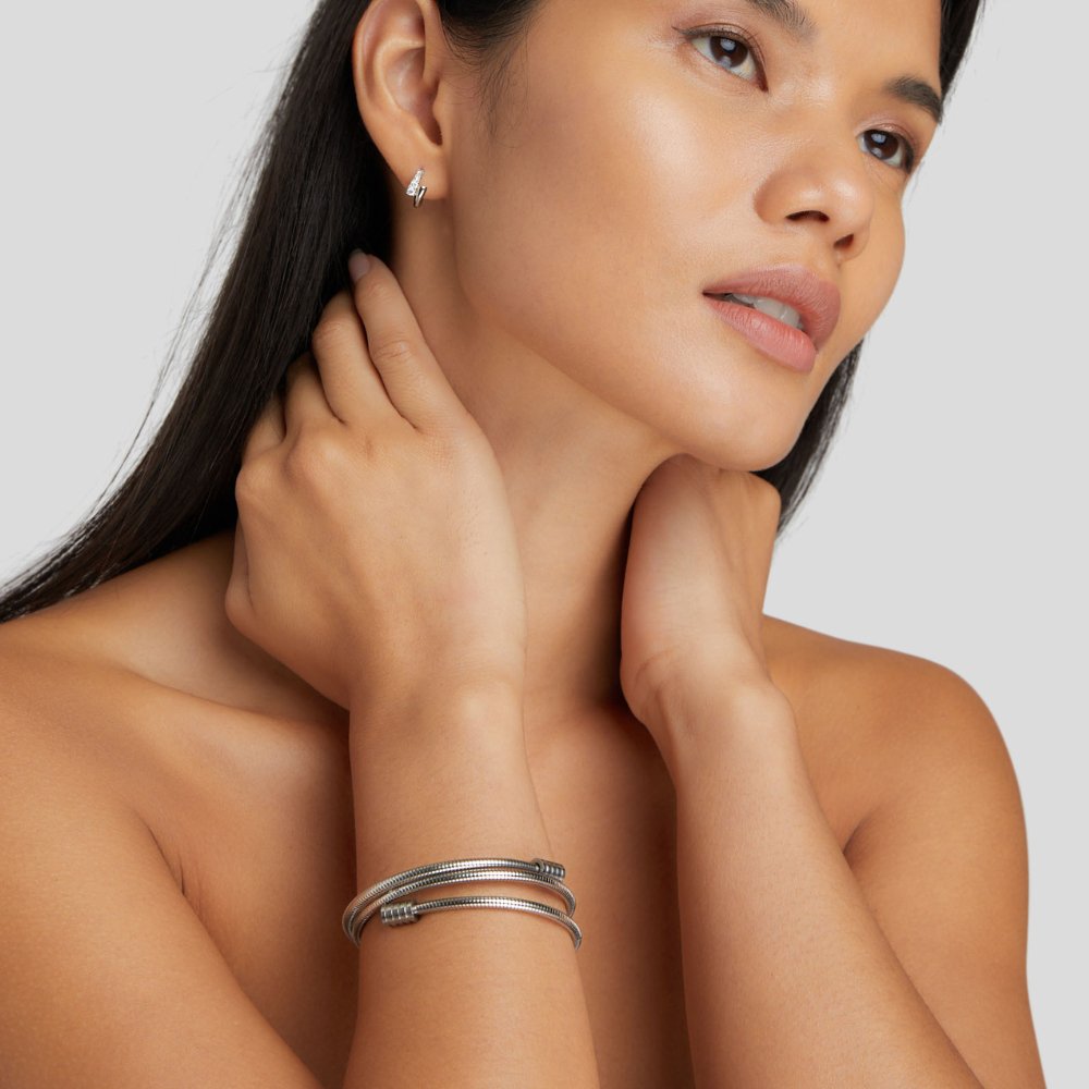 Twisted Silver Cuff Bracelet for Women