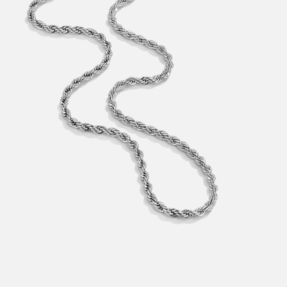 Twisted Silver Chain Necklace for Women