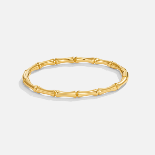 Golden Bamboo Bangle Bracelet for Women