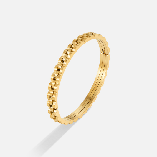 Chunky Gold Bangle Bracelet for Women