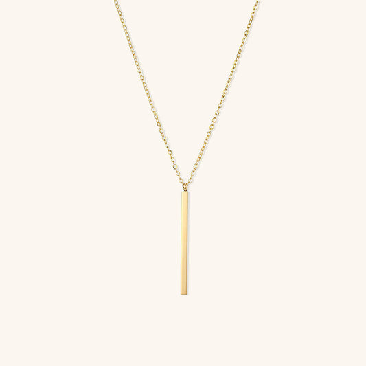 Gold Bar Pendant Necklace for Women