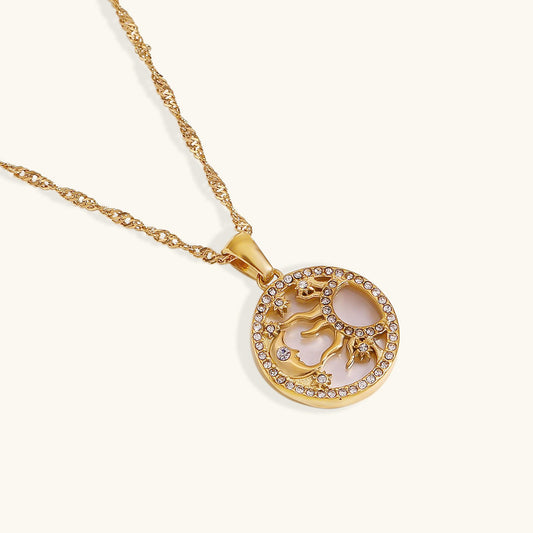 Gold Pendant Necklace with Delicate Design