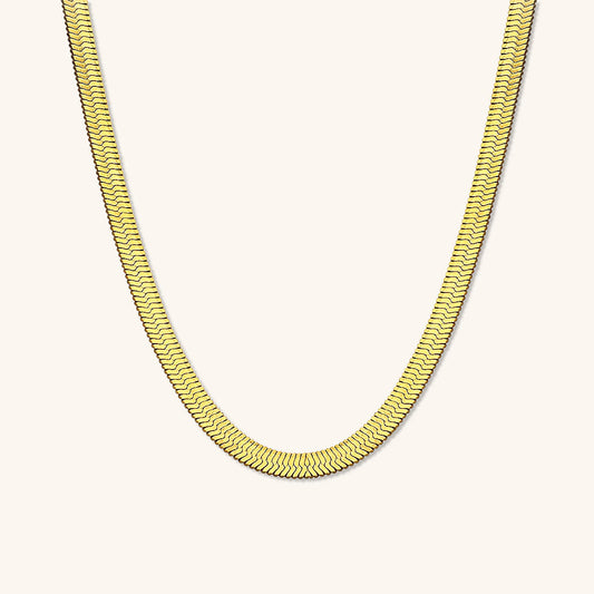 Gold Herringbone Necklace for Women