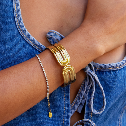 Gold Cuff Bangle Bracelet for Women