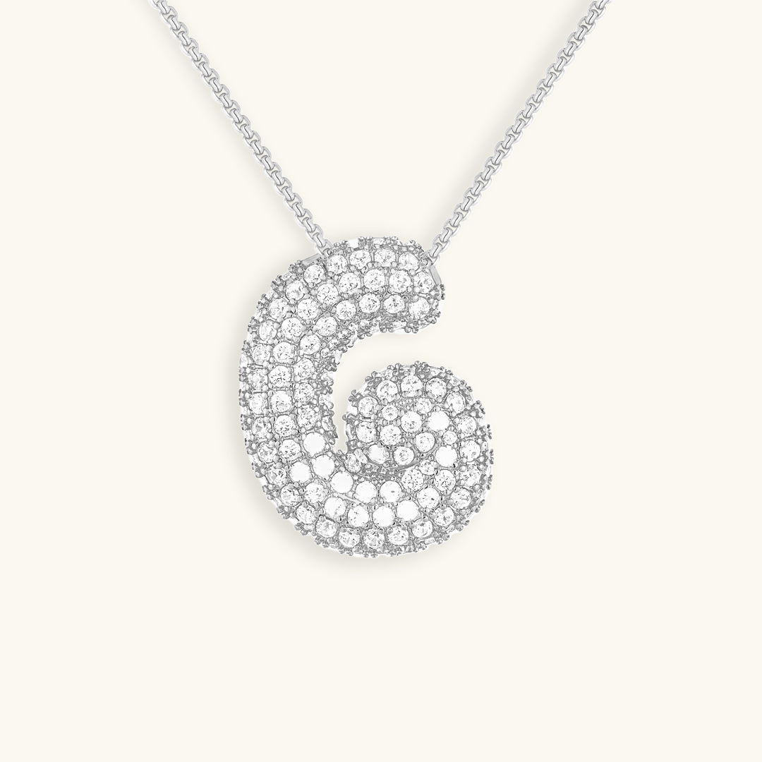 Diamond Initial Pendant Necklace for Women