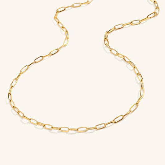 Paperclip Chain Necklace in Gold