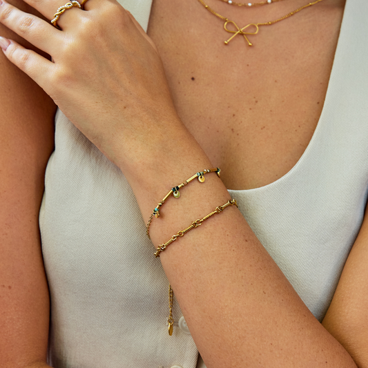 Gold Disc Charm Bracelet for Women