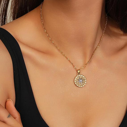 Gold Star Pendant Necklace for Women
