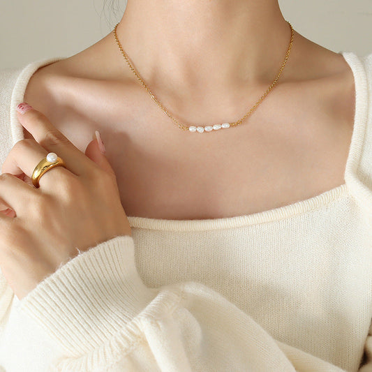 Freshwater Pearl Gold Necklace Design