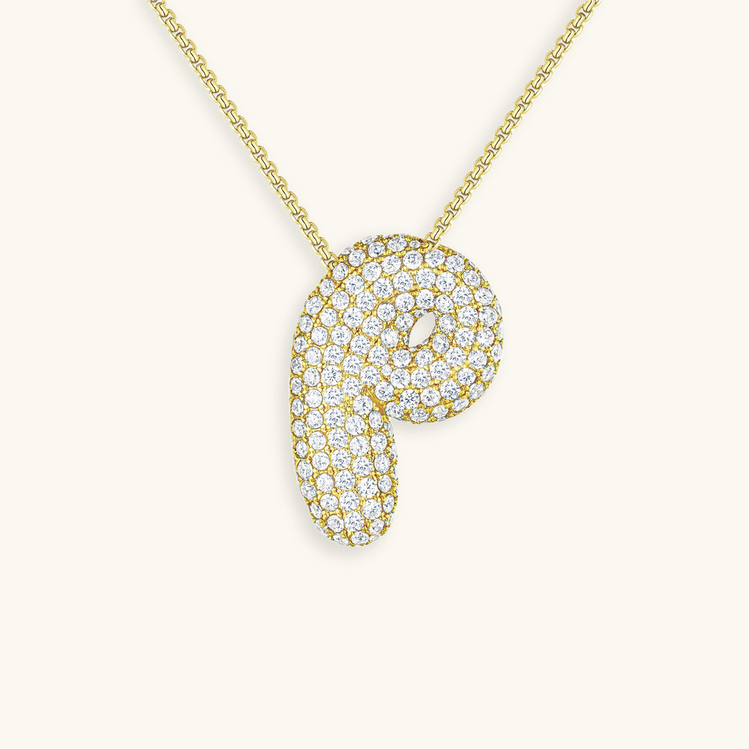 Diamond Initial Pendant Necklace for Women