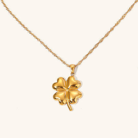 Gold Clover Pendant Necklace for Women
