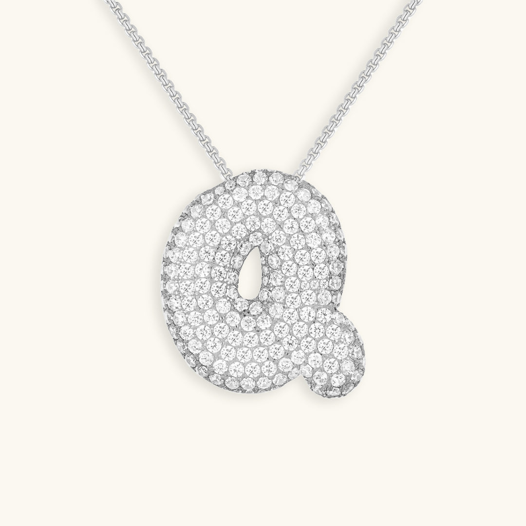 Diamond Initial Pendant Necklace for Women