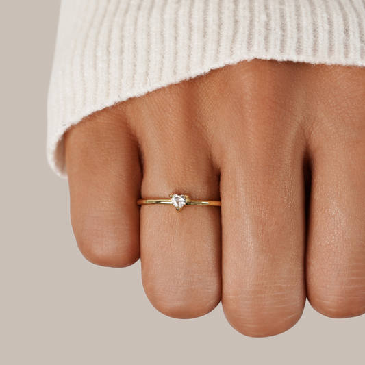 Crystal Heart Ring for Romantic Gifts