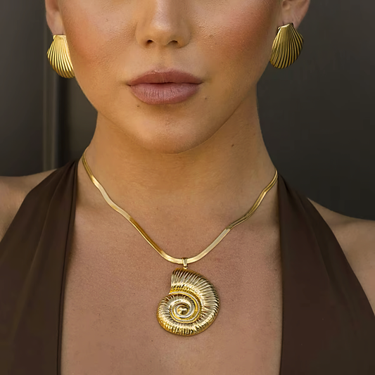 Gold Nautilus Shell Pendant Necklace