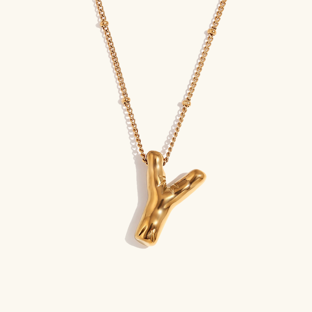 Gold Initial Pendant Necklace for Women
