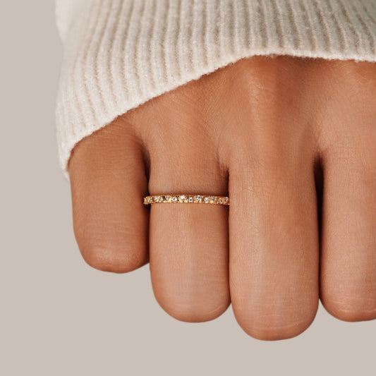 Gold Crystal Band Ring for Women