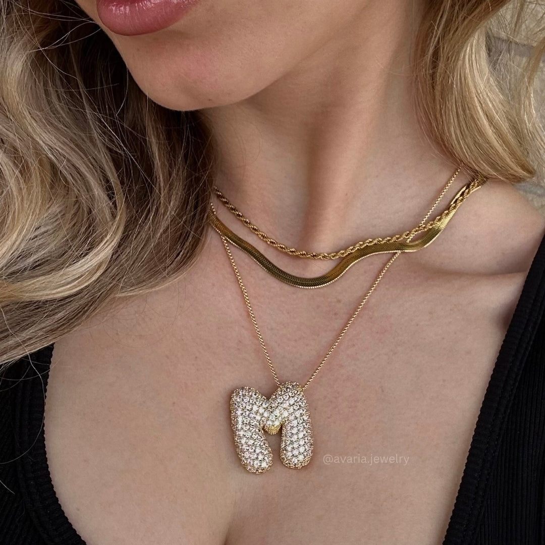 Diamond Initial Pendant Necklace for Women