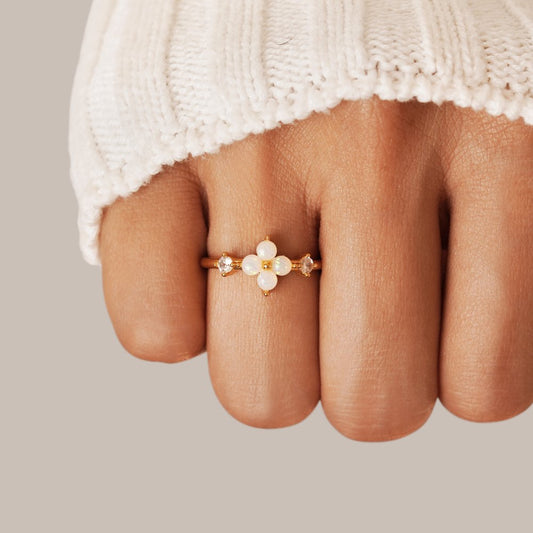 Flower Opal Gemstone Statement Ring