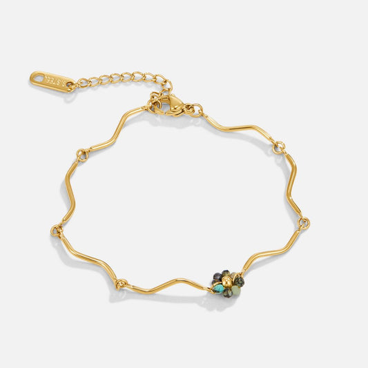 Forest Flower Stone Gold Bracelet Jewelry
