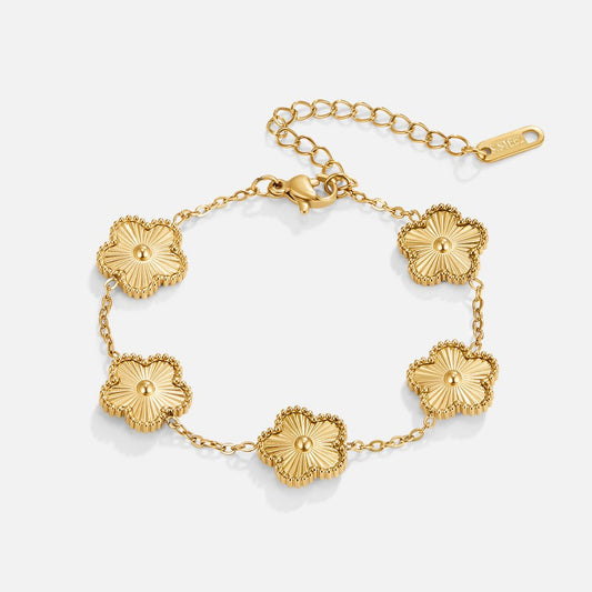 Golden Clover Charm Bracelet for Women