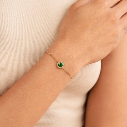 Emerald Crystal Beaded Bracelet for Elegance