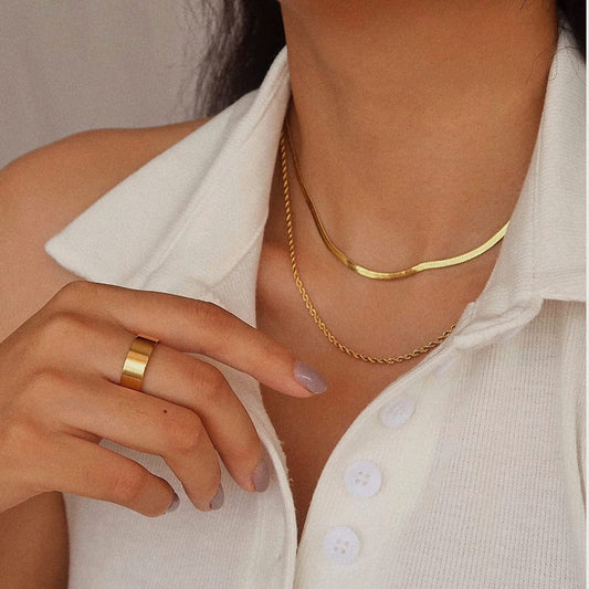 Layered Gold Chain Necklace for Women