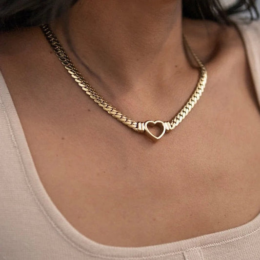 Heart-Shaped Choker Necklace for Women