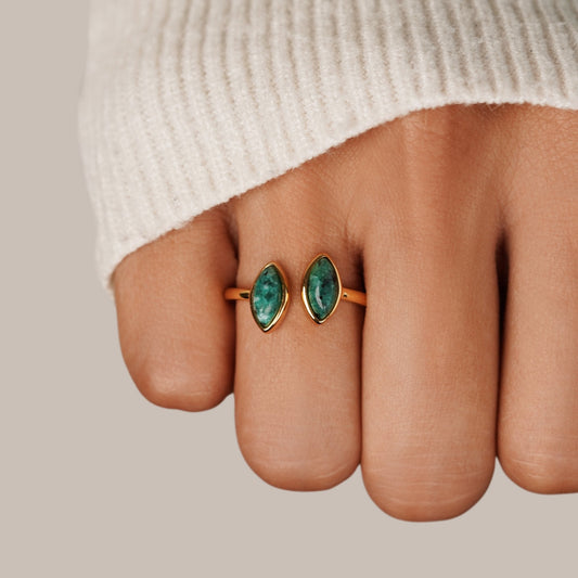 Jade Green Adjustable Wrap Ring