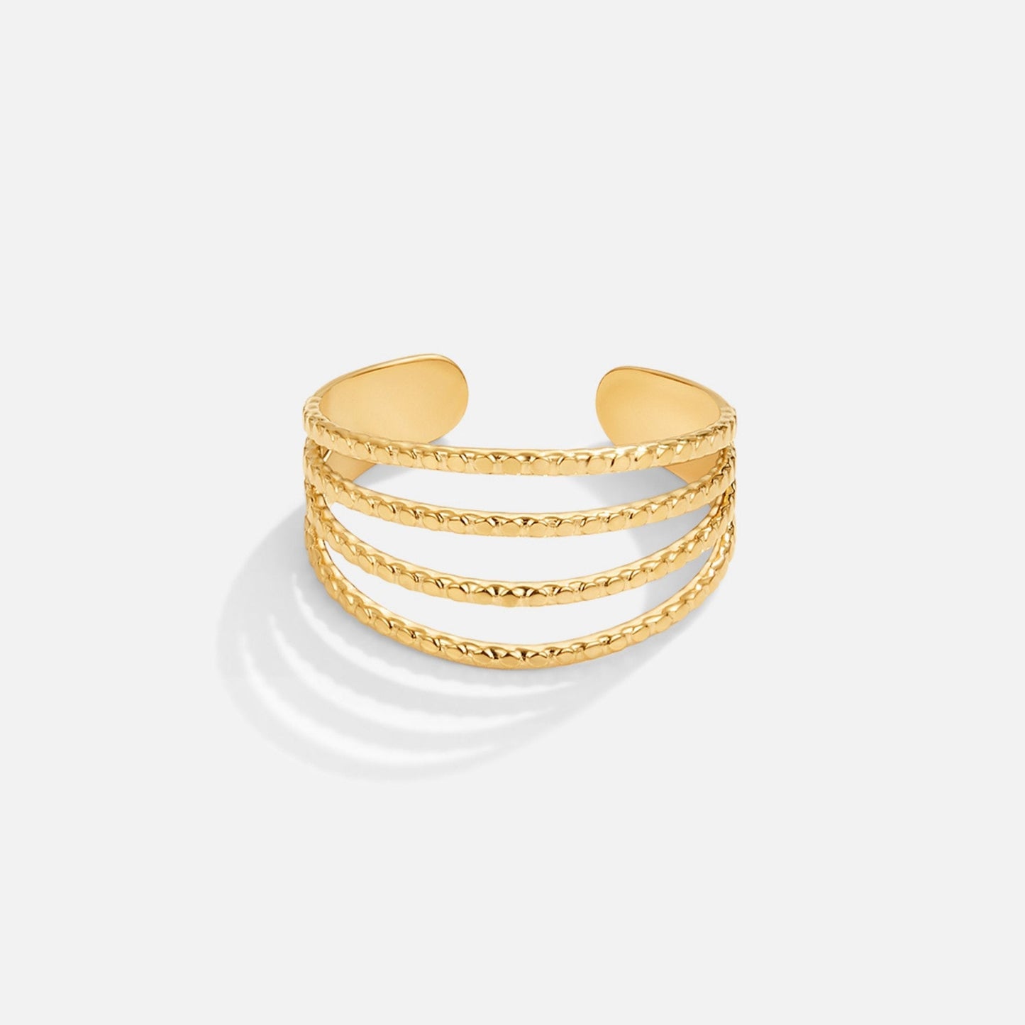 Layered 18K Gold Ring for Elegance
