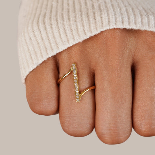Twisted Gold Statement Ring for Women