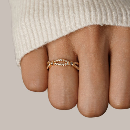 Crystal Tennis Ring with Milana Design