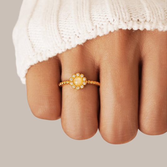 Opal Crystal Statement Ring for Women