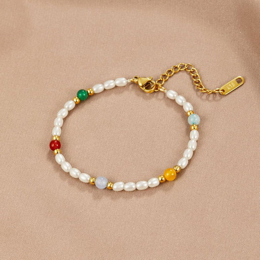 Pearl and Bead Stretch Bracelet
