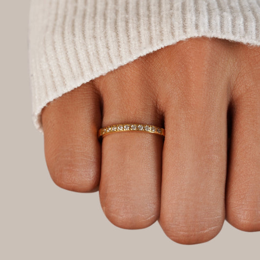 18K Crystal Statement Ring for Women