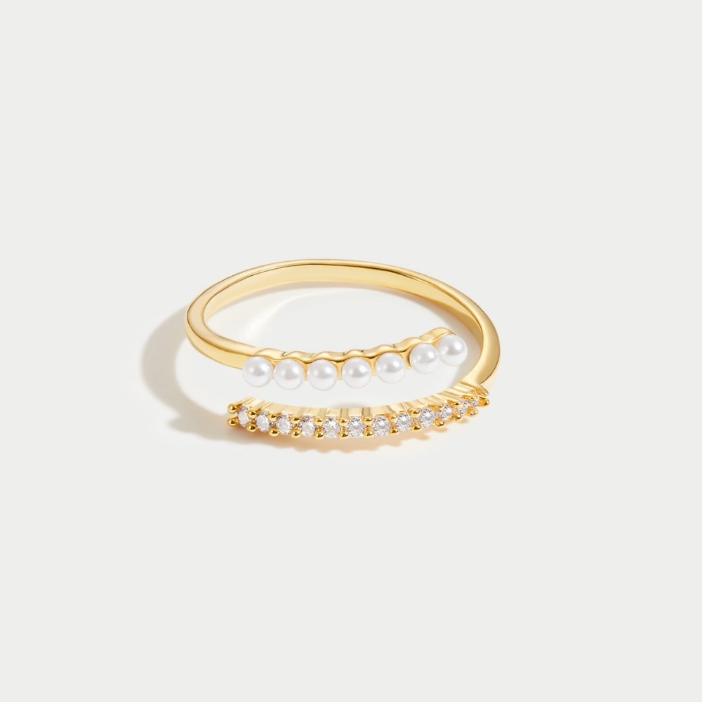 Pearl and Crystal Wrap Ring